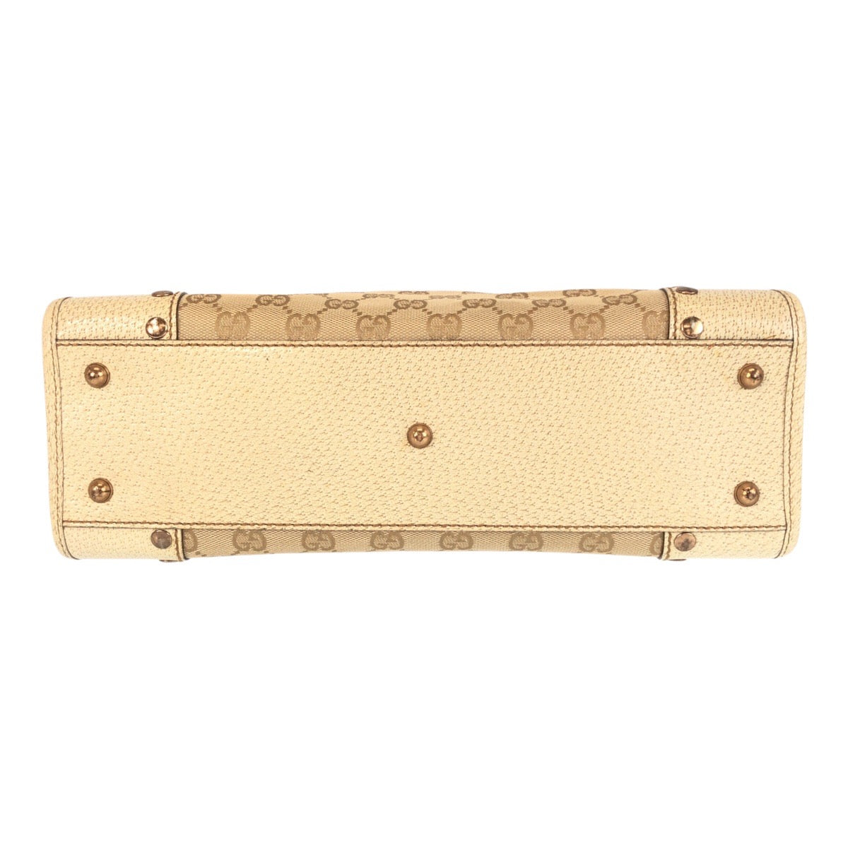 GUCCI Tote Bag 124260 canvas Ivory Gold GG canvas studs