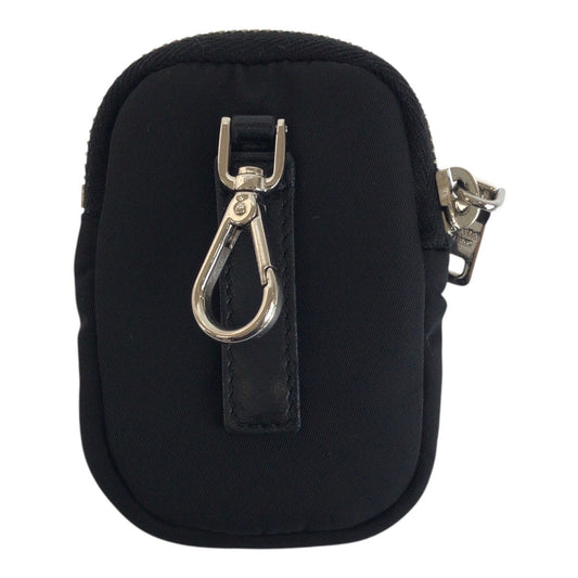PRADA Pouch Nylon Black Silver Test Triangle With logo
