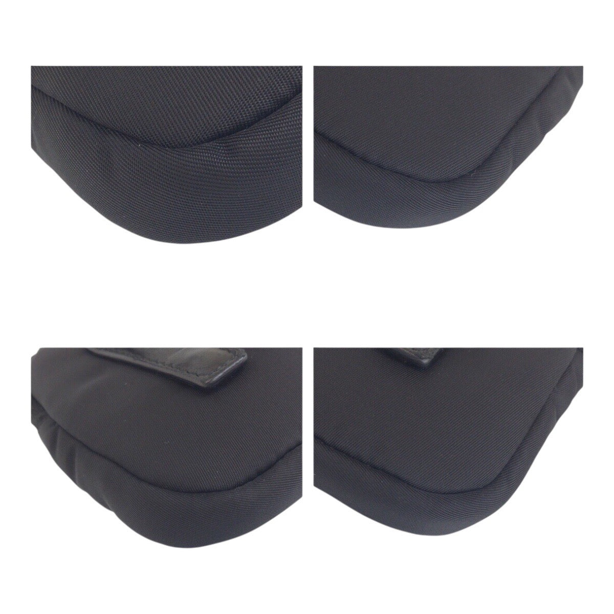 PRADA Pouch Nylon Black Silver Test Triangle With logo