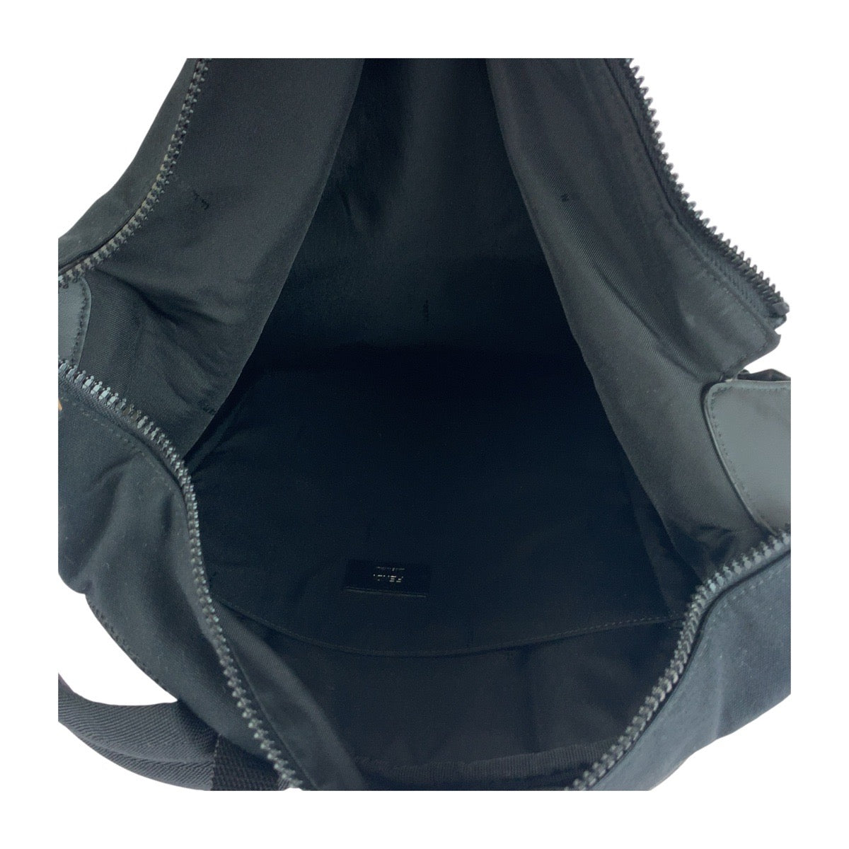 FENDI Backpack 7VZ044 canvas Black Brown Silver