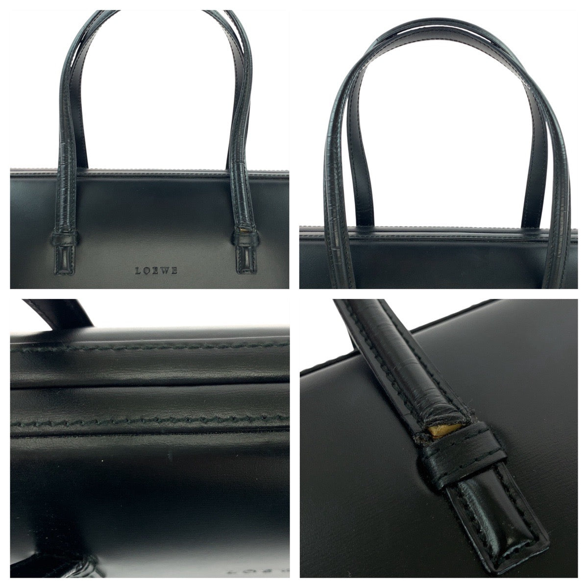 LOEWE Handbag leather Black GoldMetal