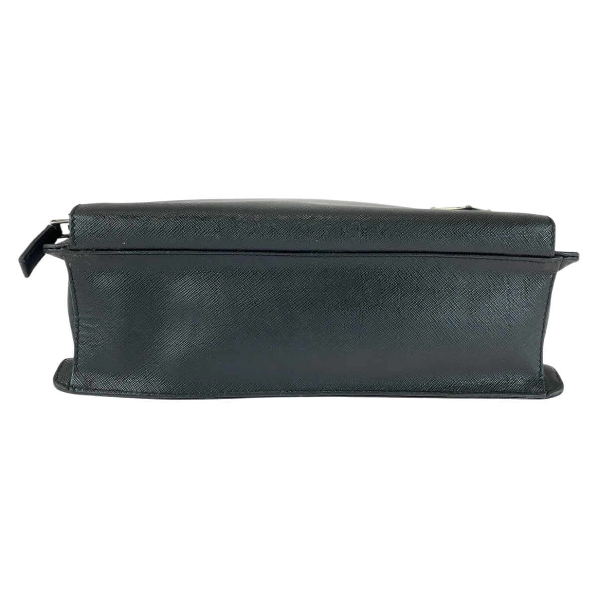 PRADA Tote Bag leather black Safiano Triangle With logo