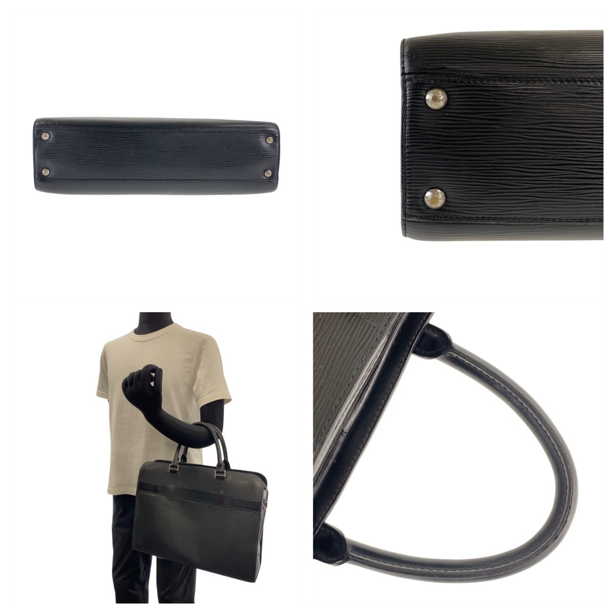LOUIS VUITTON Business bag M54022 Epi Leather black Epi Bassano GM