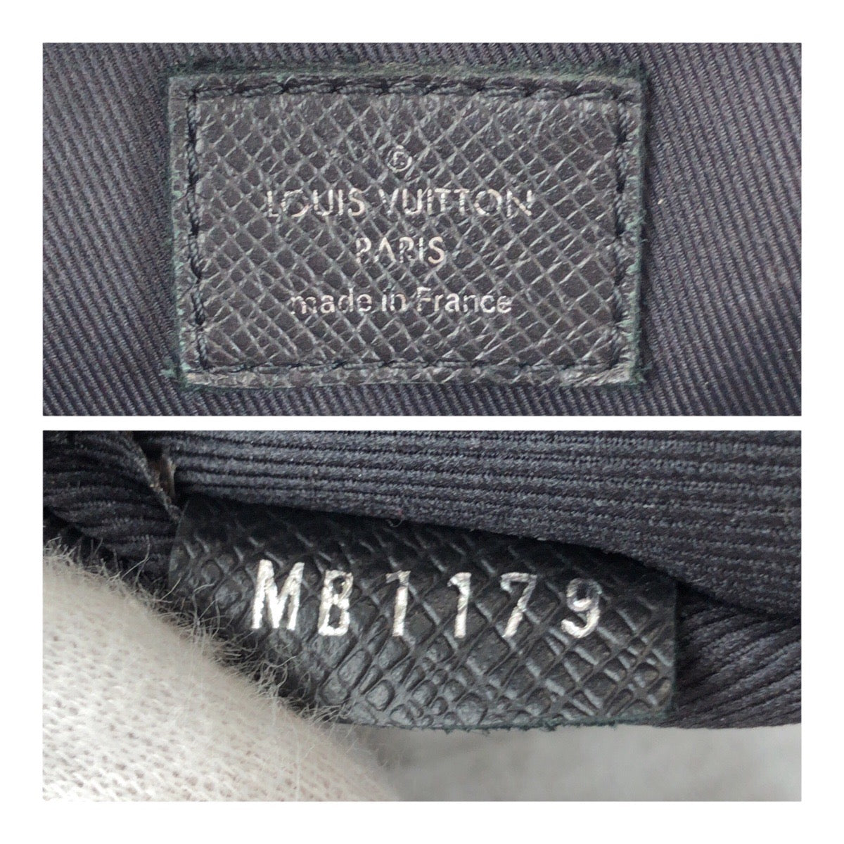 LOUIS VUITTON Business bag M33416 leather Black SilverMetal Taiga Anton