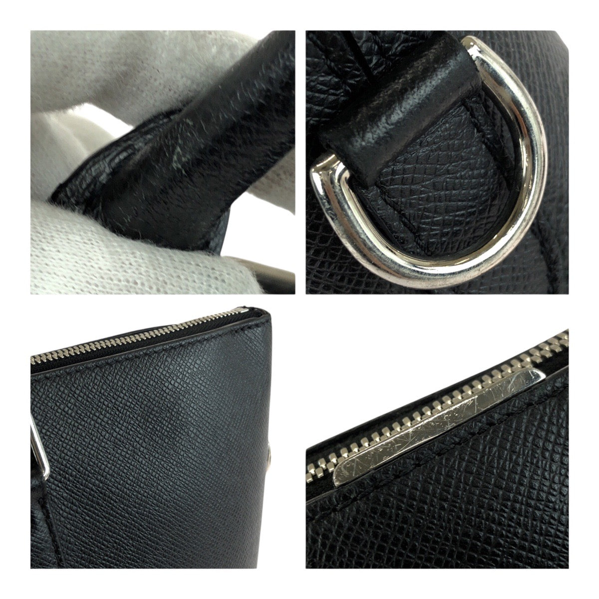 LOUIS VUITTON Business bag M33416 leather Black SilverMetal Taiga Anton