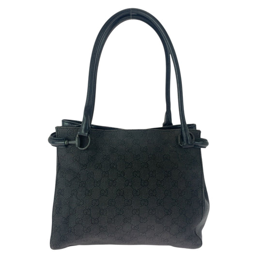 GUCCI Tote Bag 101971 GG canvas Black Black Metal