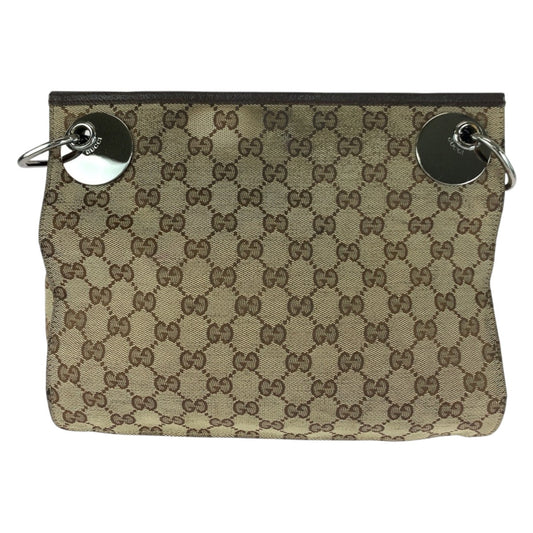 GUCCI Shoulder Bag 120811 GG canvas Brown Beige SilverMetal