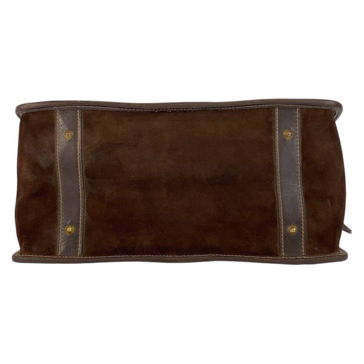 GUCCI Handbag Suede Brown Gold Metal Sherry line