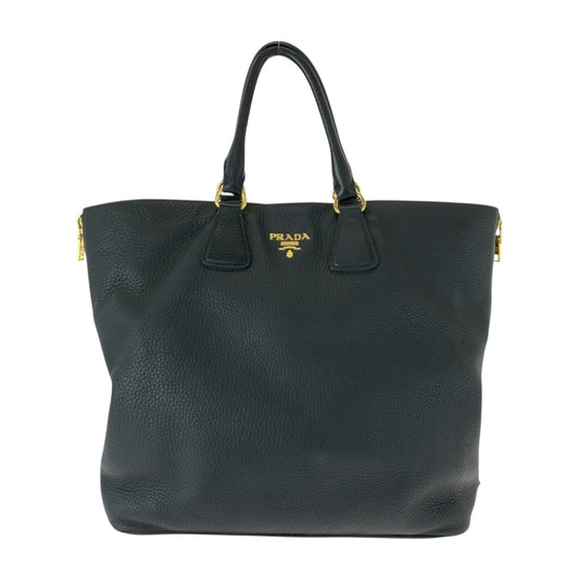 PRADA Tote Bag BN2419 leather Black GoldMetal Vitterodino