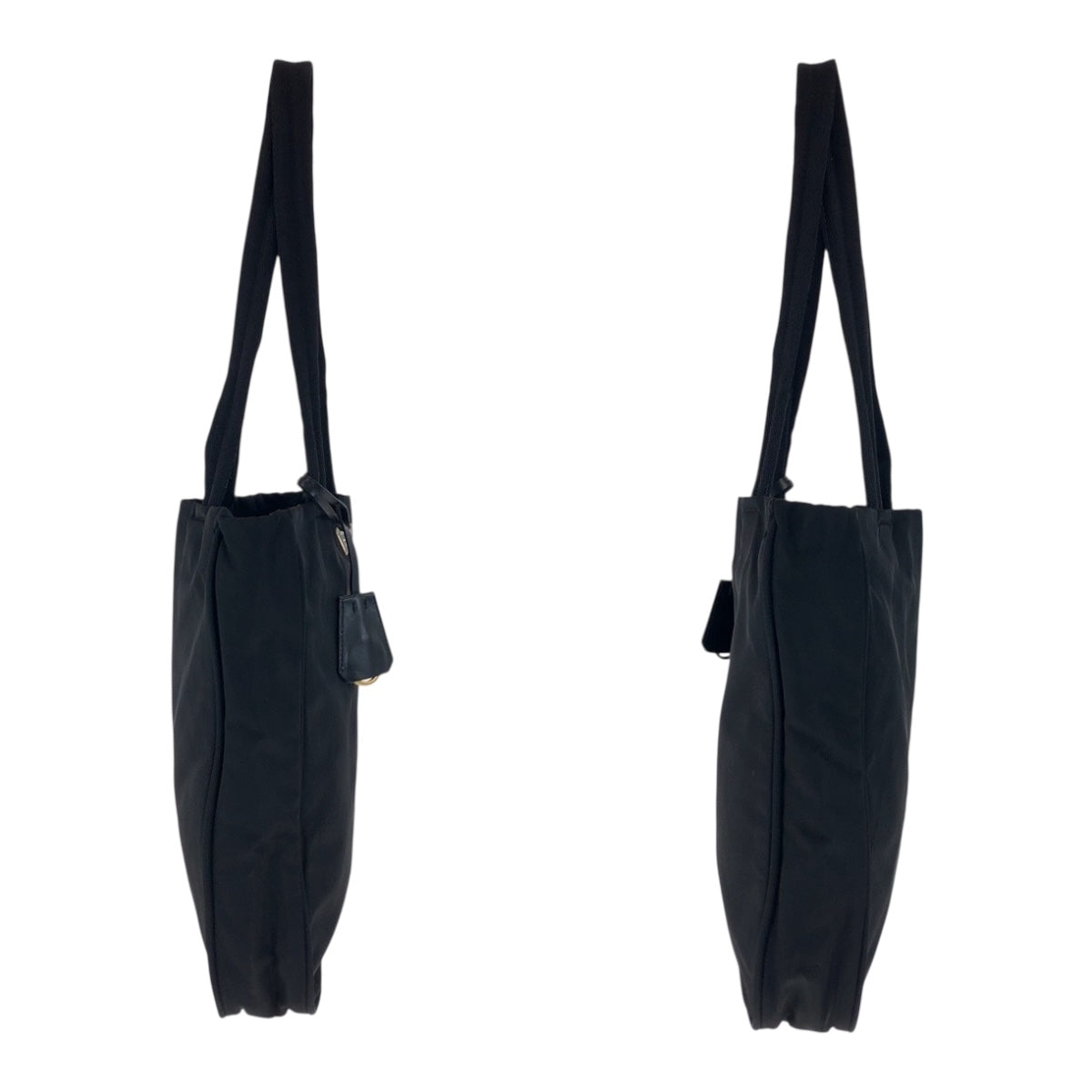 PRADA Tote Bag Nylon Black GoldMetal Test Triangle With logo