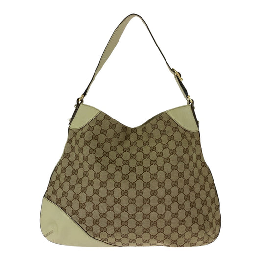 GUCCI Shoulder Bag 137386 GG canvas Beige Ivory Horsebit