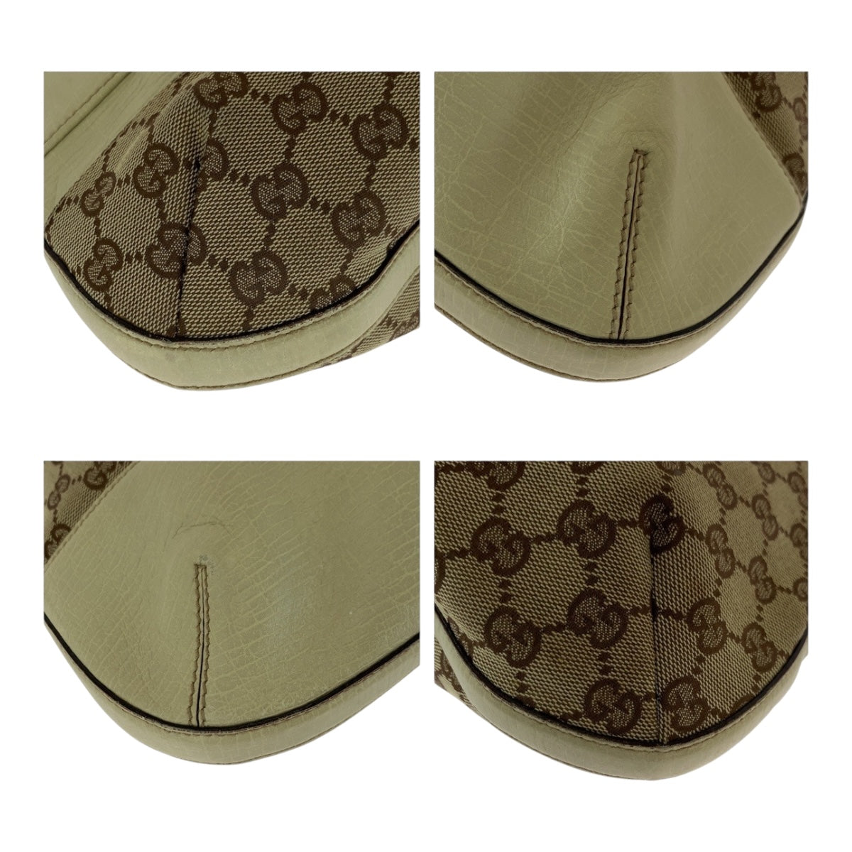 GUCCI Shoulder Bag 137386 GG canvas Beige Ivory Horsebit