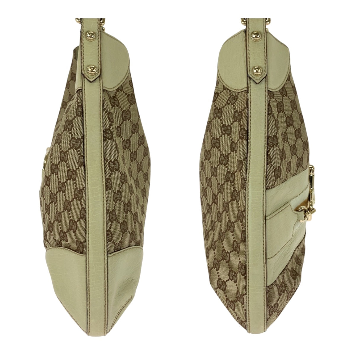 GUCCI Shoulder Bag 137386 GG canvas Beige Ivory Horsebit