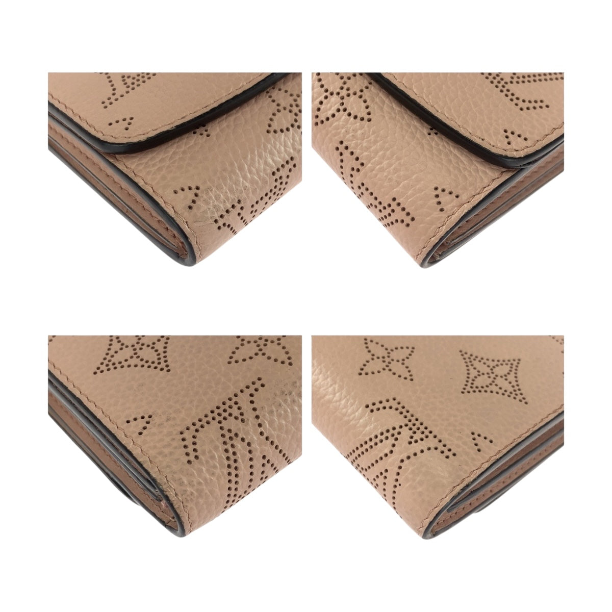 LOUIS VUITTON Bifold Wallet M62541 leather Magnolia Silver Metal Monogram Mahina Portefeuille Iris