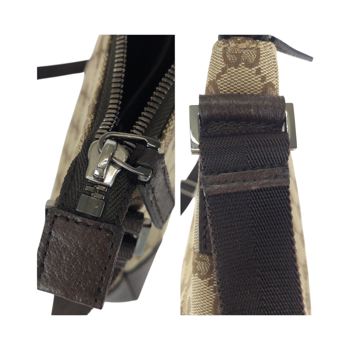 GUCCI Shoulder Bag 114273 GG canvas Beige Brown SilverMetal