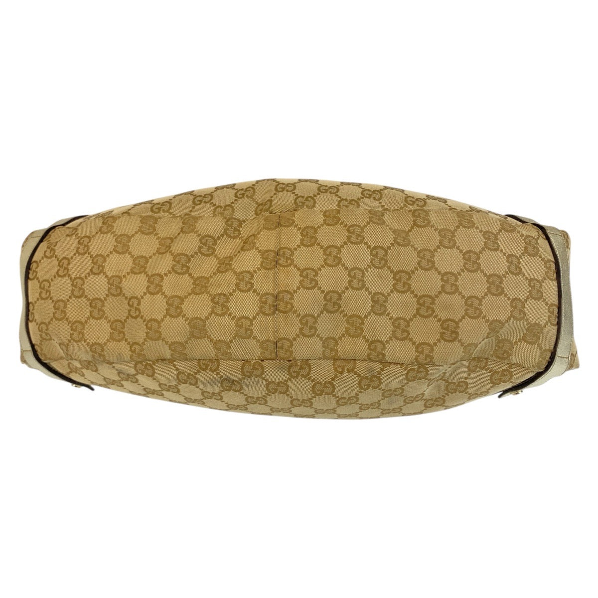 GUCCI Tote Bag 130736 GG canvas Beige Gold Metal