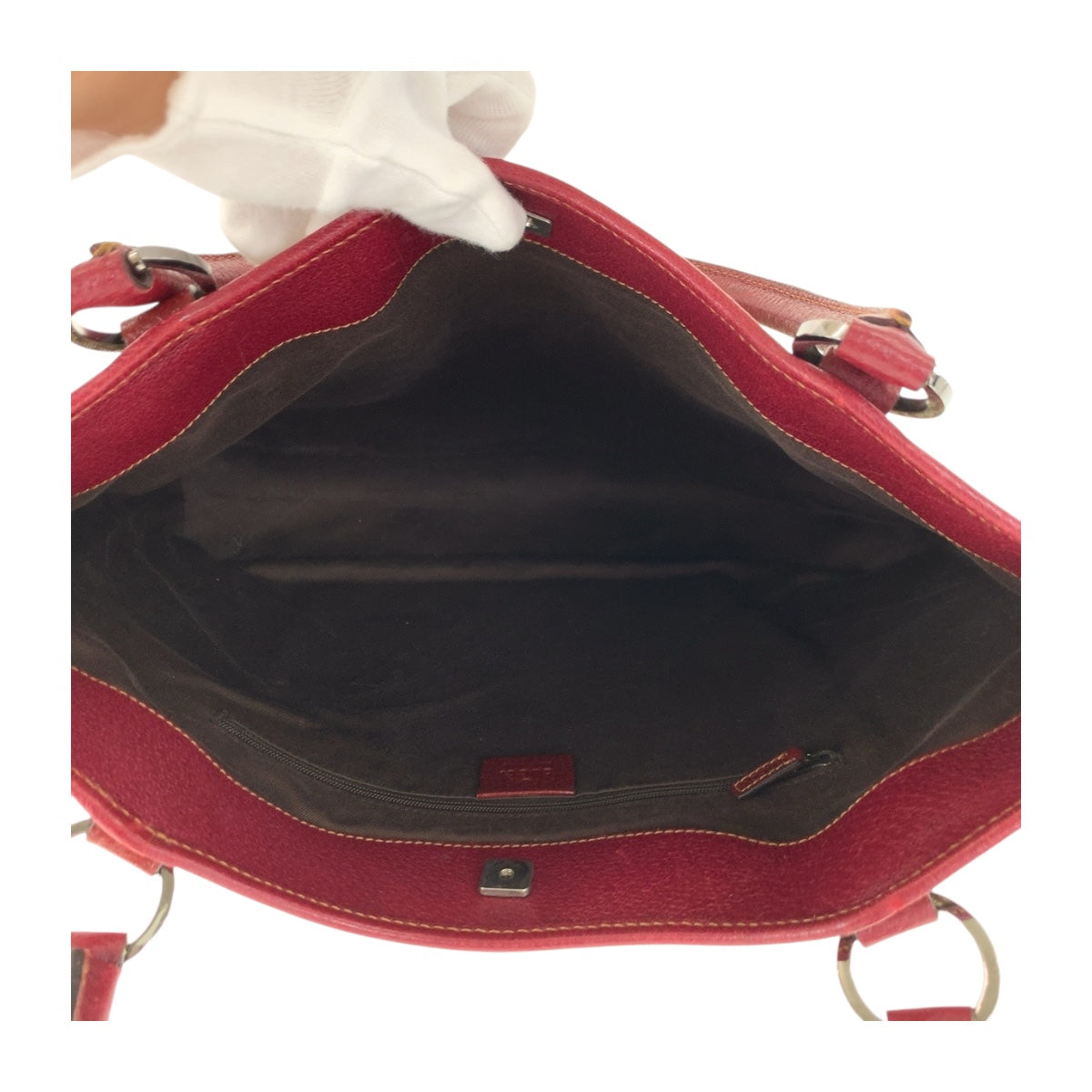 GUCCI Tote Bag 113061 GG canvas Beige Red SilverMetal