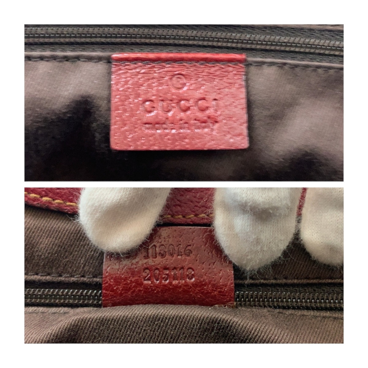 GUCCI Tote Bag 113061 GG canvas Beige Red SilverMetal