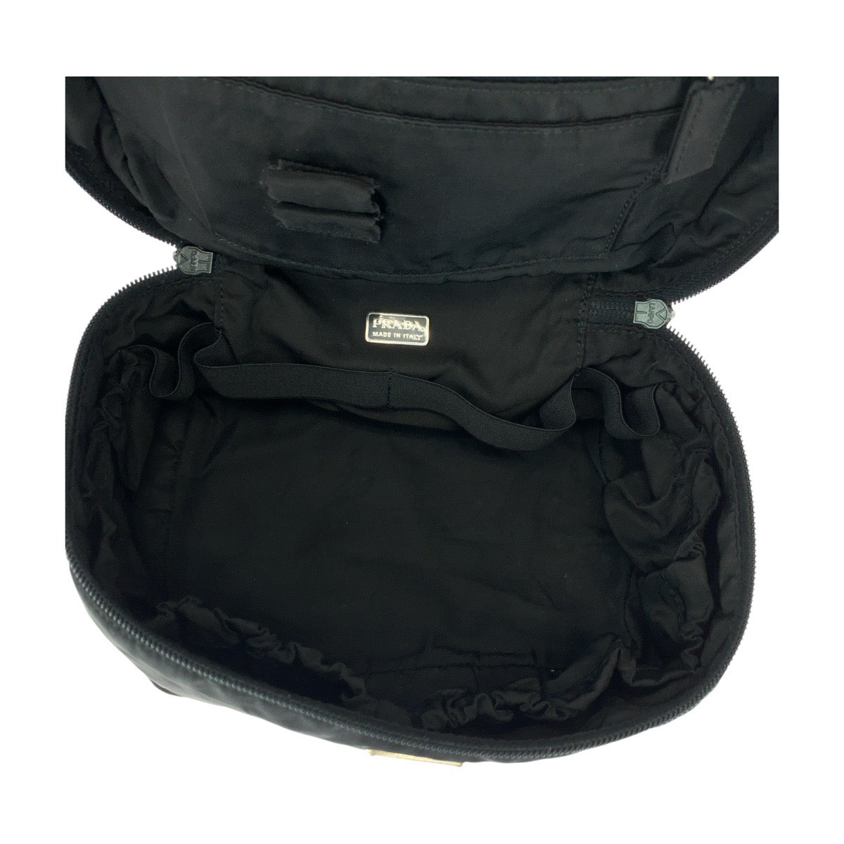 PRADA Handbag Nylon Black SilverMetal Test Triangle With logo