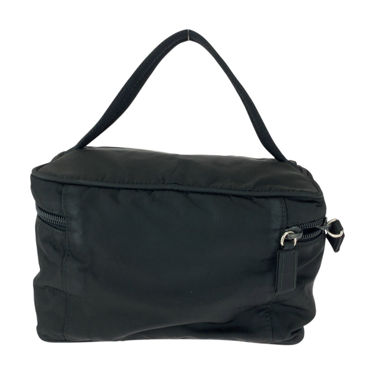 PRADA Handbag Nylon Black SilverMetal Test Triangle With logo