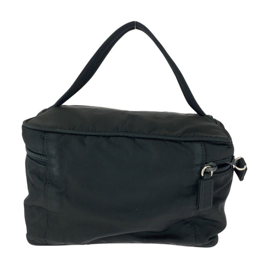 PRADA Handbag Nylon Black SilverMetal Test Triangle With logo