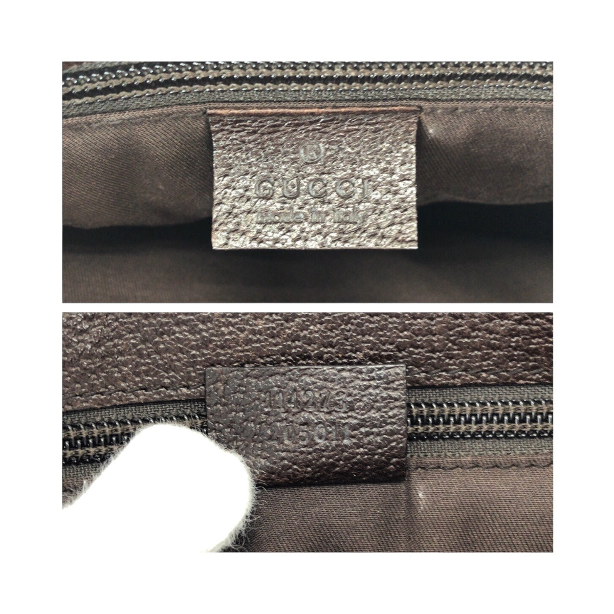 GUCCI Shoulder Bag 114273 GG canvas Beige Gray Silver Metal