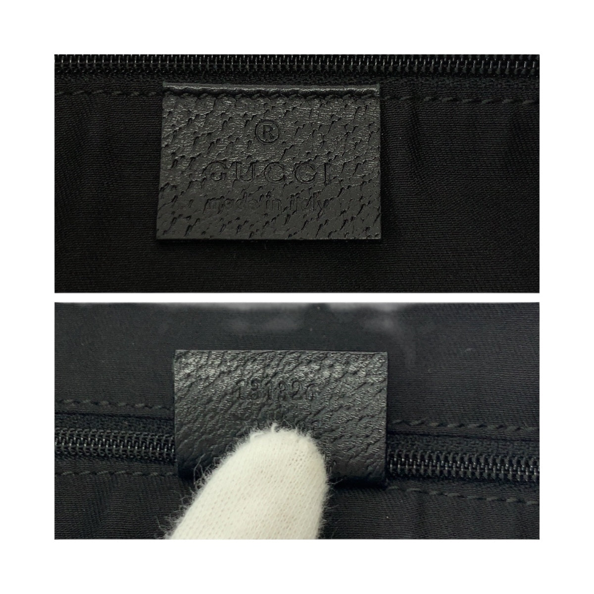 GUCCI Shoulder Bag 131326 GG canvas Black GoldMetal Abbey