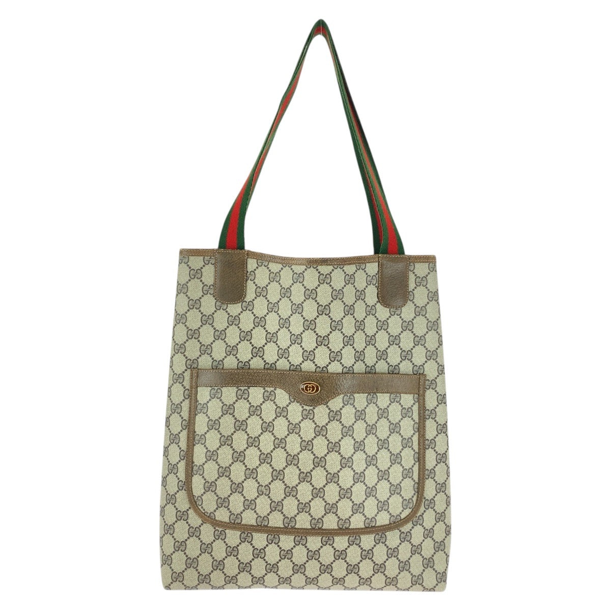 GUCCI Tote Bag 001 03 48 GG Supreme Canvas Beige brown Sherry line