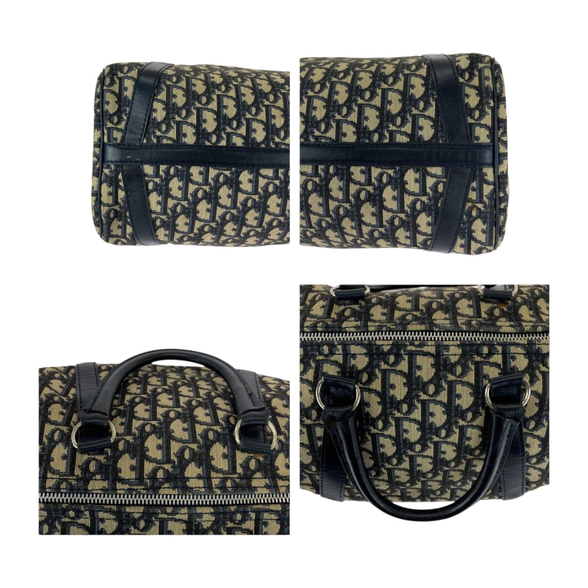 Dior Handbag canvas Navy Ivory Trotter