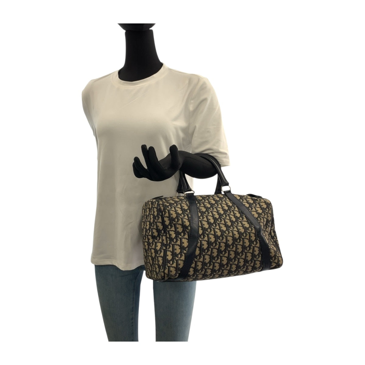 Dior Handbag canvas Navy Ivory Trotter