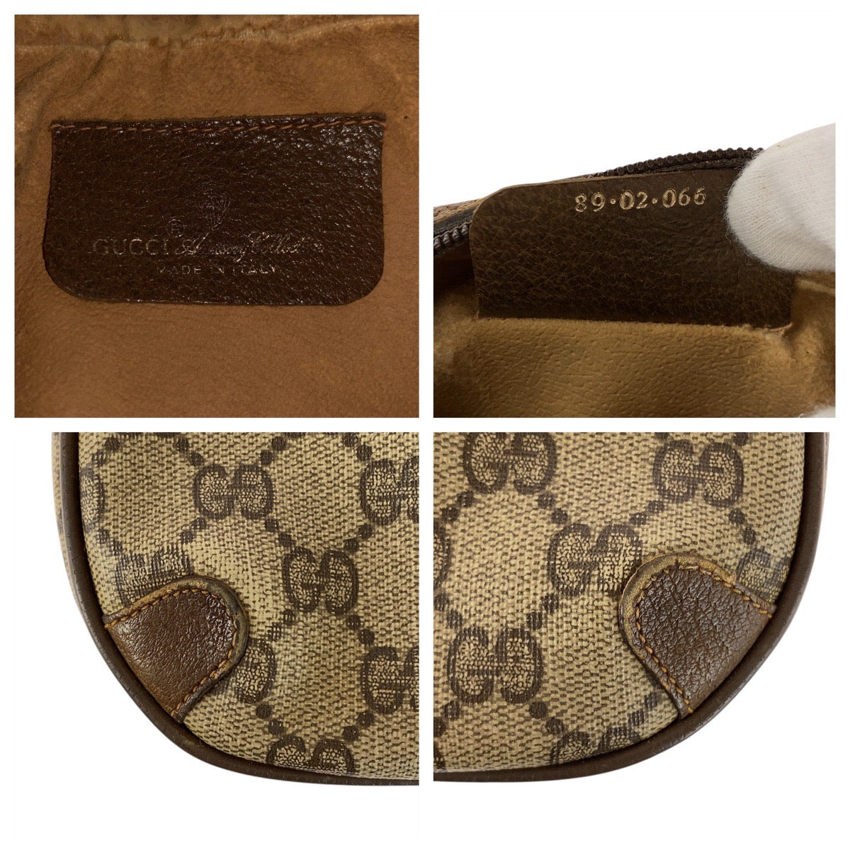 GUCCI Shoulder Bag 89 02 066 GG Supreme Canvas Beige brown Sherry line