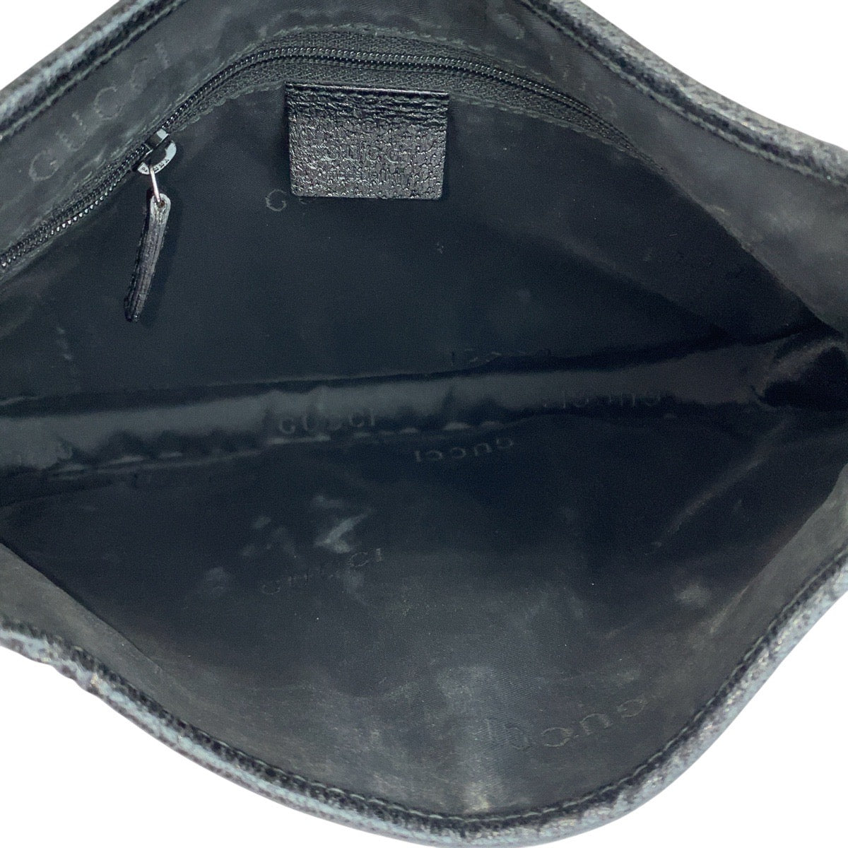 GUCCI Shoulder Bag 001 3735 canvas Beige black Jackie line