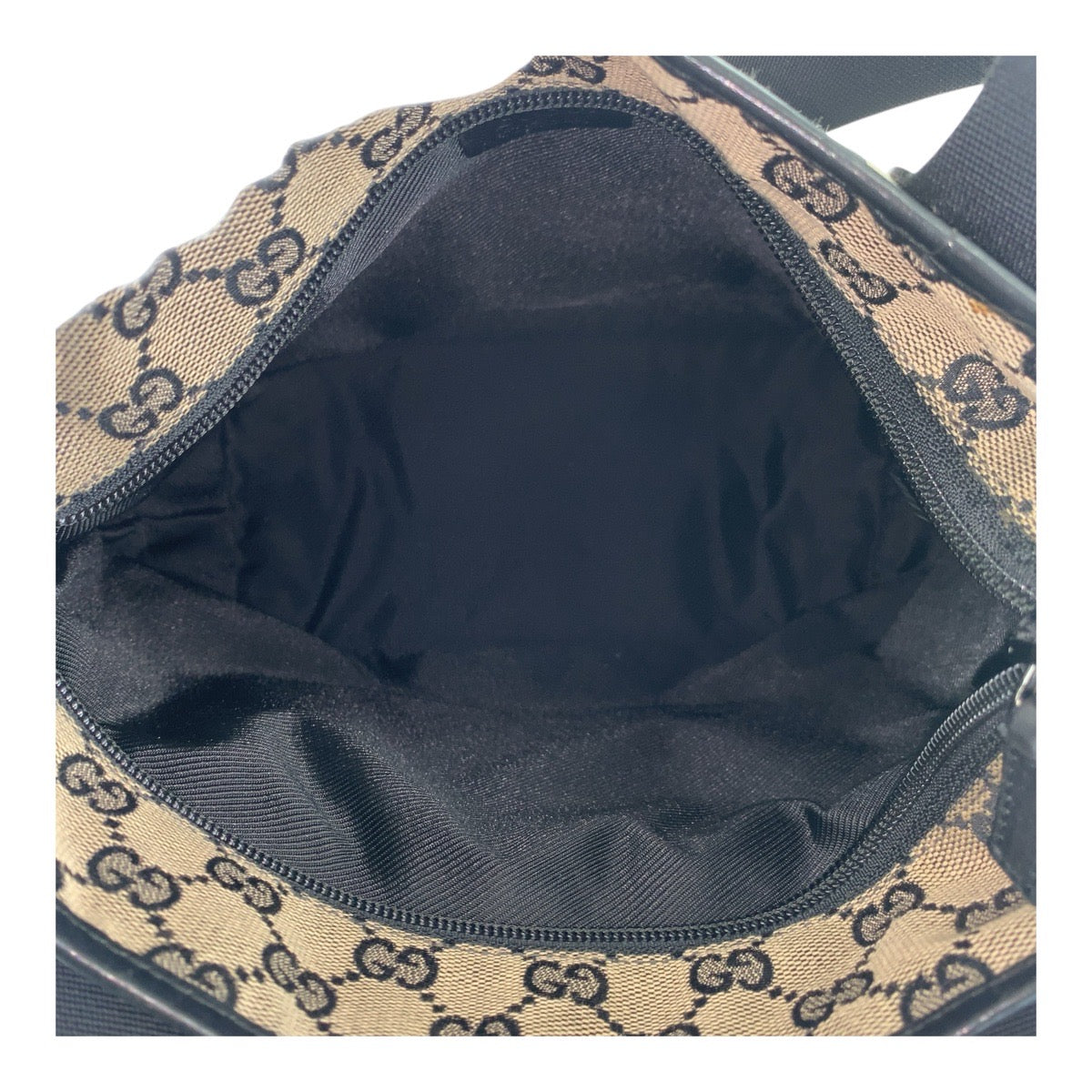 GUCCI Tote Bag 019 0402 GG canvas Beige black brown GG canvas