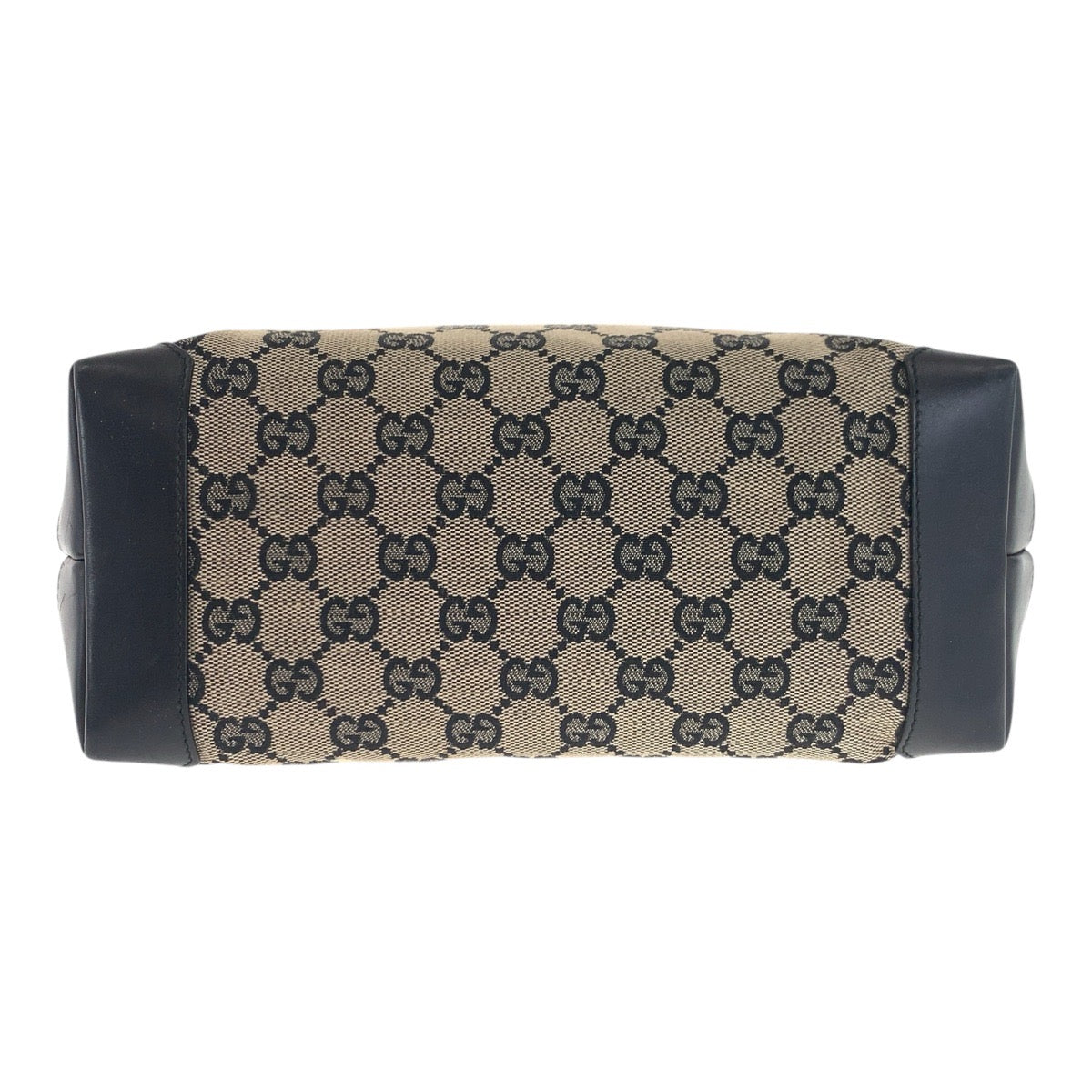 GUCCI Tote Bag 019 0402 GG canvas Beige black brown GG canvas