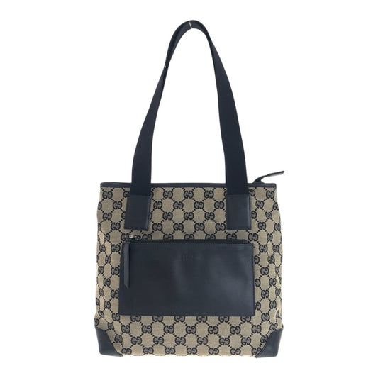 GUCCI Tote Bag 019 0402 GG canvas Beige black brown GG canvas