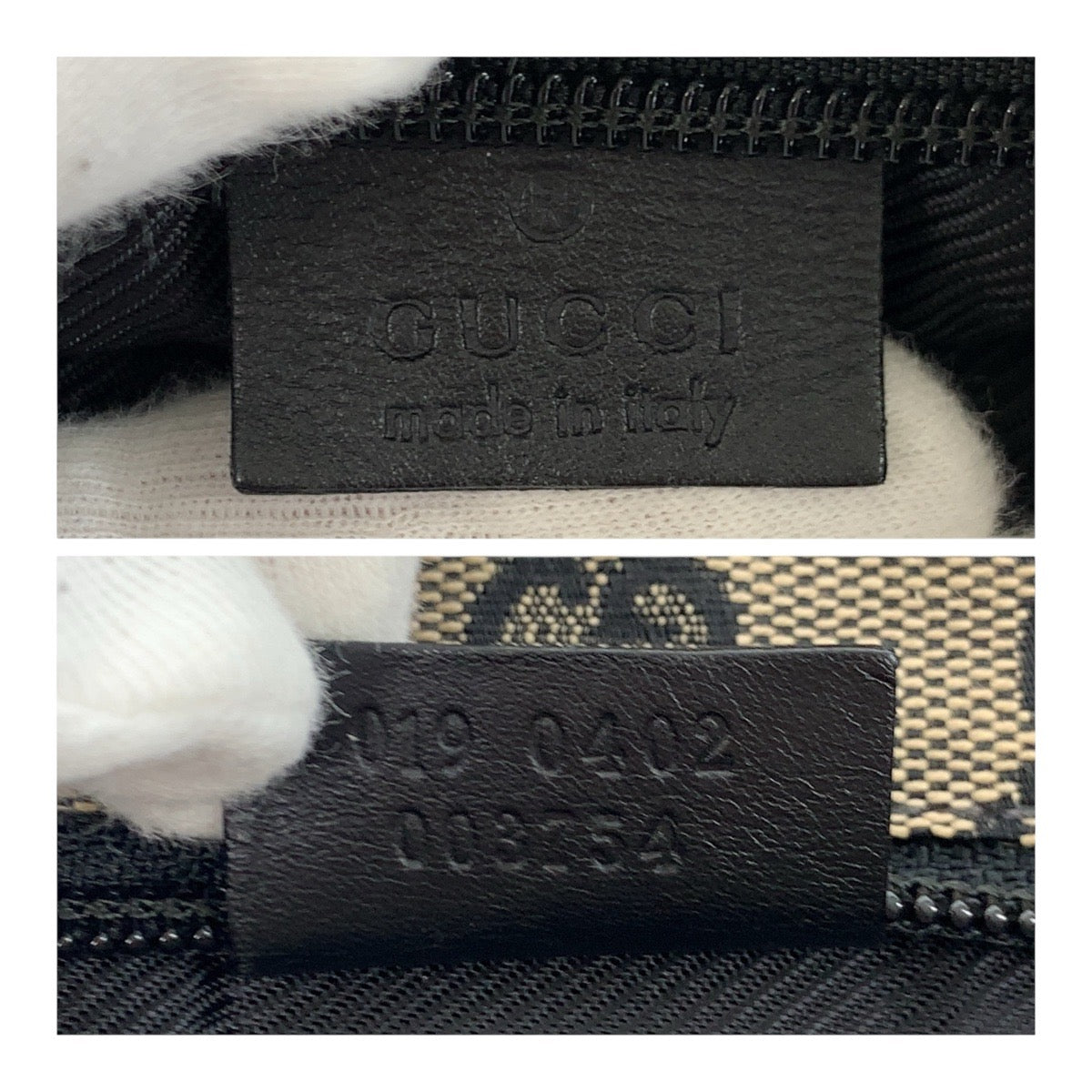 GUCCI Tote Bag 019 0402 GG canvas Beige black brown GG canvas
