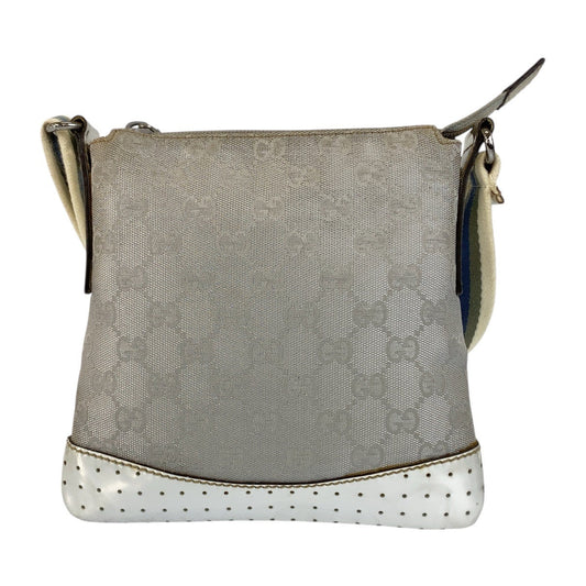 GUCCI Shoulder Bag 147671 GG canvas Gray Silver Sherry line