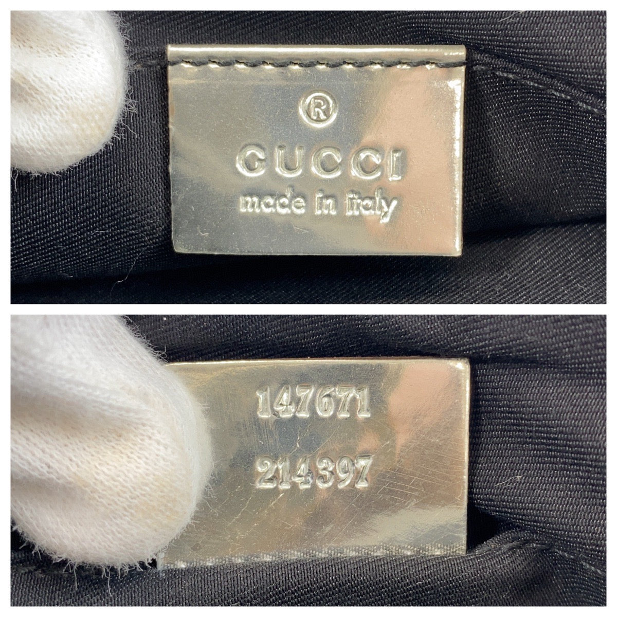GUCCI Shoulder Bag 147671 GG canvas Gray Silver Sherry line