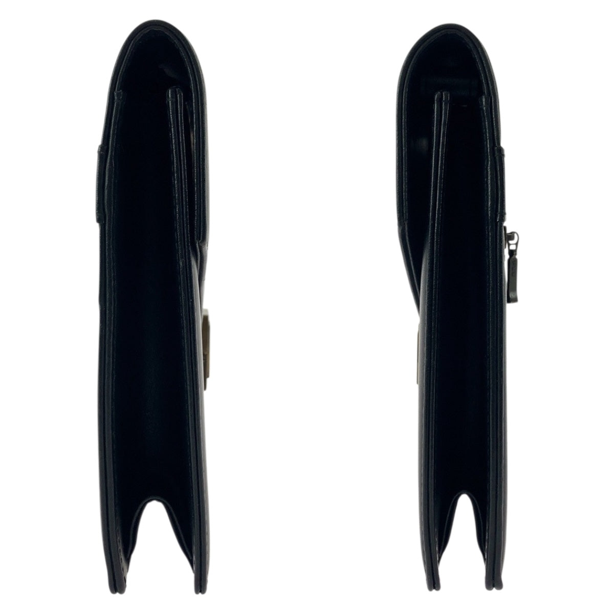 SAINT LAURENT Clutch bag leather Black GoldMetal YSL