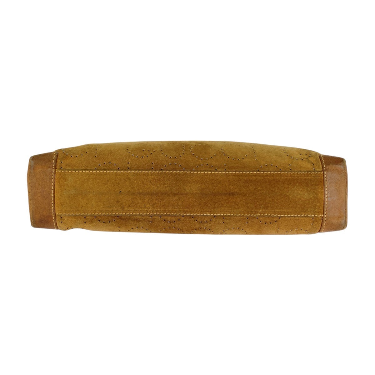 GUCCI Clutch bag 004 113 0367 Suede Brown Beige Gold Metal