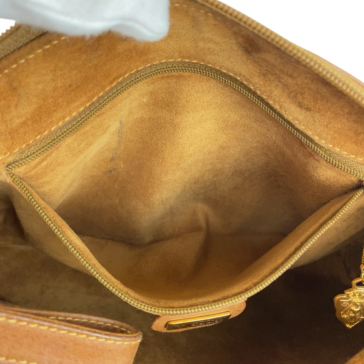 GUCCI Clutch bag 004 113 0367 Suede Brown Beige Gold Metal