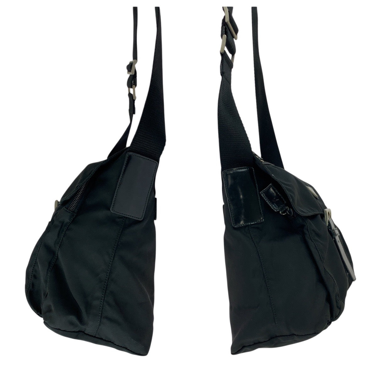 PRADA Shoulder Bag Nylon black Test Triangle With logo
