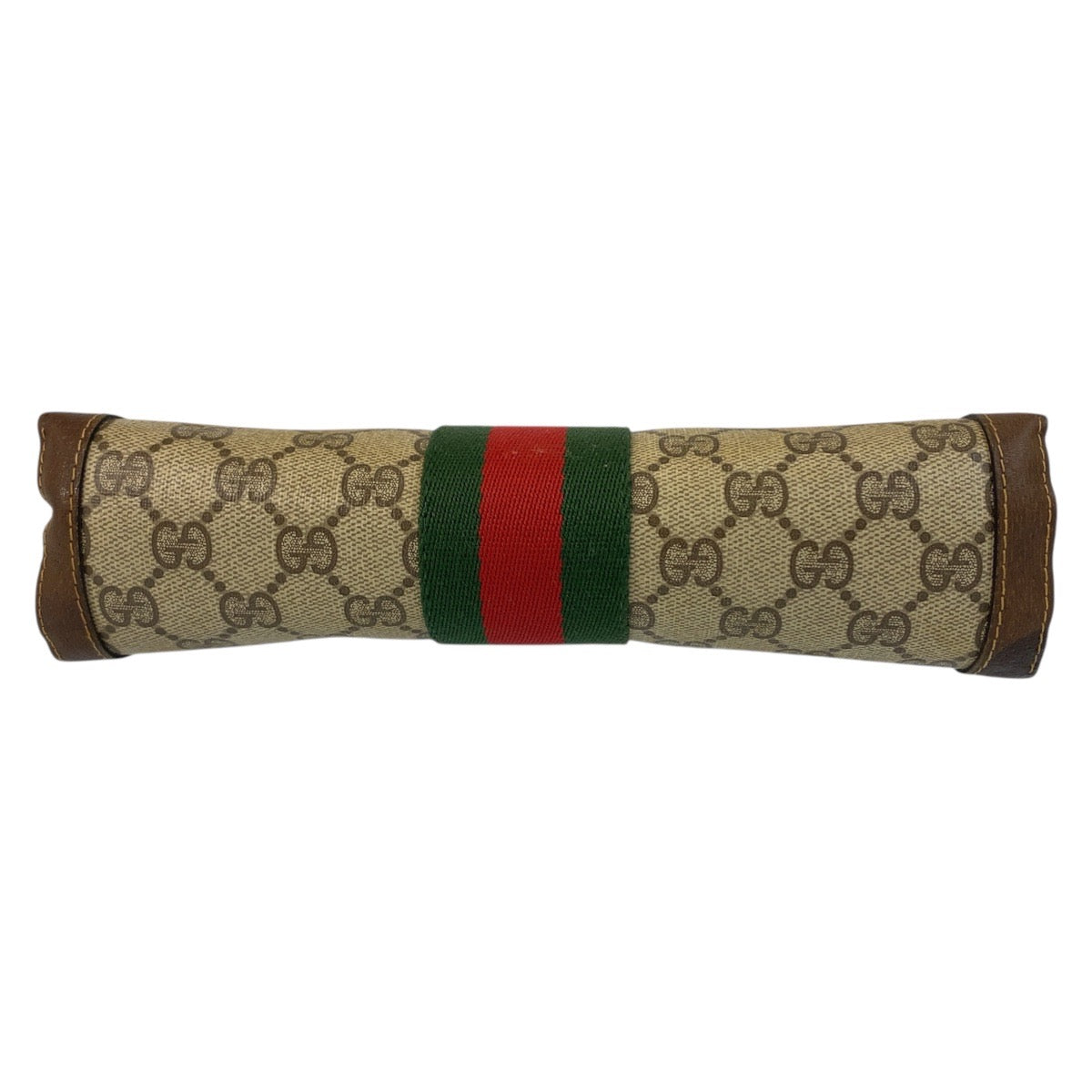 GUCCI Clutch bag 38 GG Supreme Canvas Beige Brown Gold Metal Sherry line