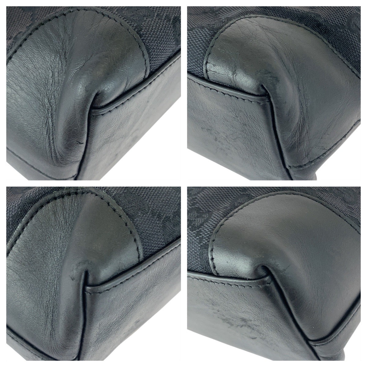 GUCCI Tote Bag 002 1119 GG canvas Black black