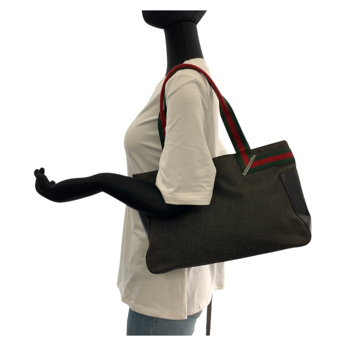 GUCCI Tote Bag 73983 canvas Black SilverMetal Sherry line