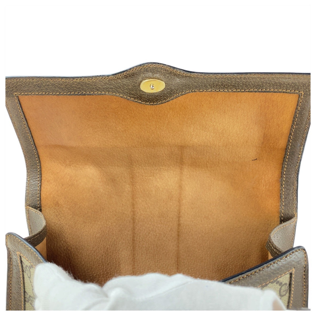 GUCCI Clutch bag 89 01 006 GG Supreme Canvas Beige brown Sherry line