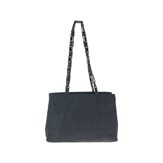 PRADA Tote Bag Nylon Black SilverMetal Test Triangle With logo