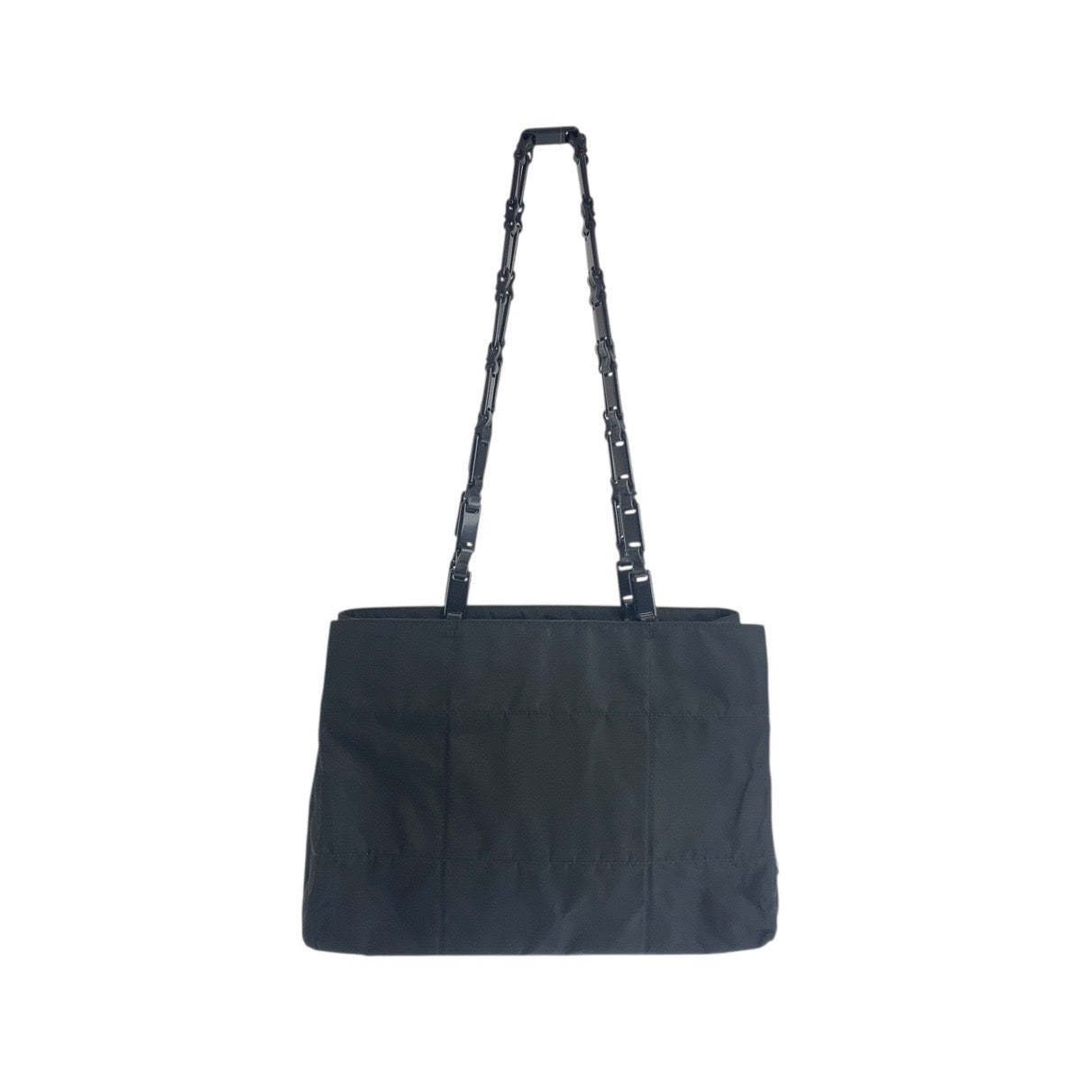 PRADA Tote Bag Nylon Black SilverMetal Test Triangle With logo