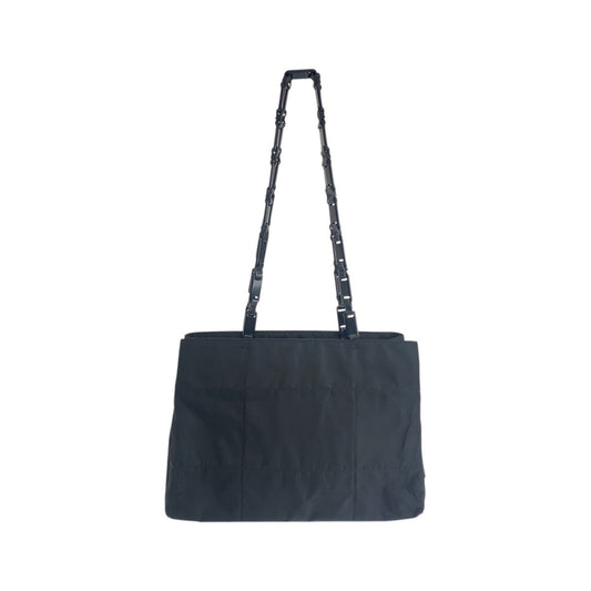 PRADA Tote Bag Nylon Black SilverMetal Test Triangle With logo