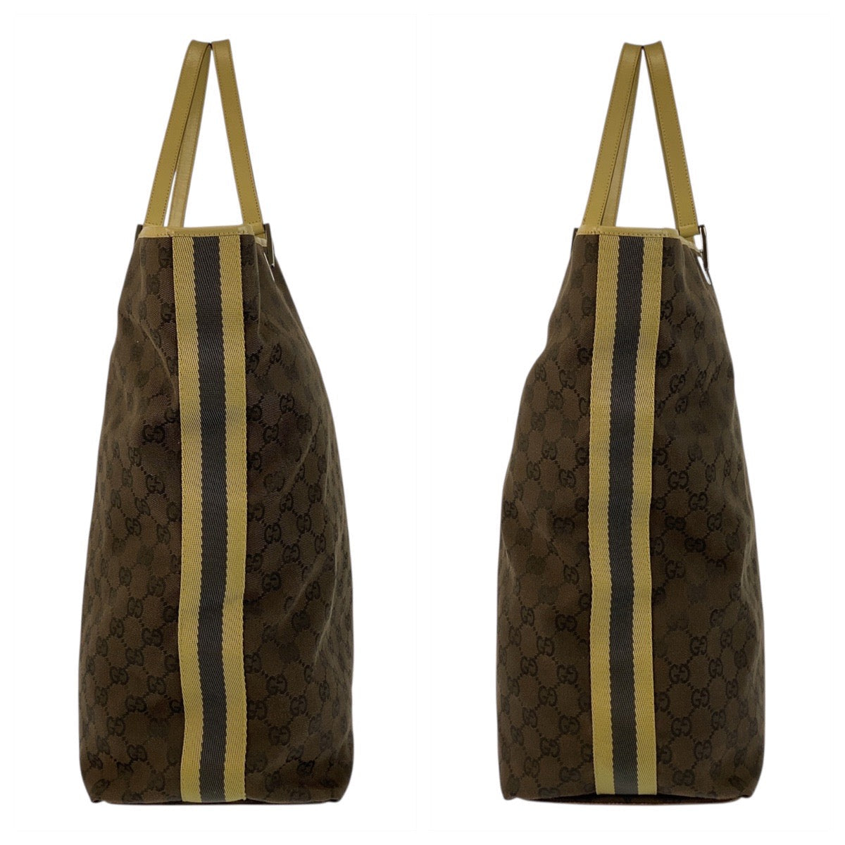 GUCCI Tote Bag 31242 GG canvas Brown yellow Sherry line
